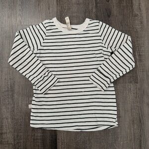 Zara Black & White Striped Long-Sleeve Tee